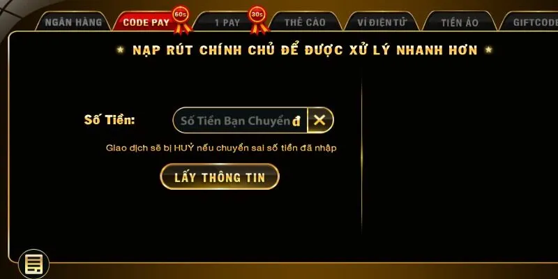 Gửi tiền thần tốc bằng thẻ cào